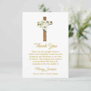 Lily Cross Sympathy Thank You Card