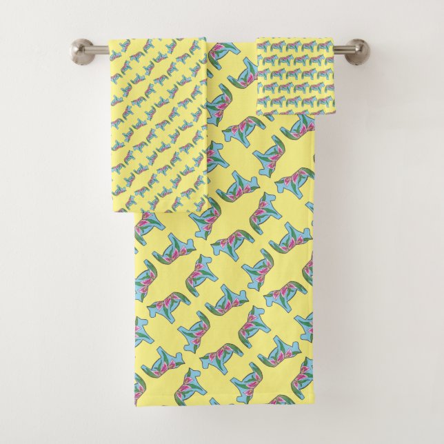 Lily Dala Horse by Julia Persson-Morrill Bath Towel Set (Insitu)