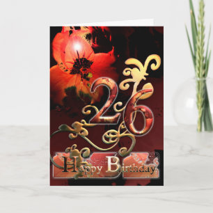 Lily Dream flower Happy 26 Birthday ornate Card