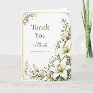 Lily First Communion Thank You Card