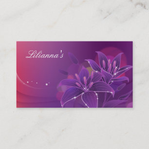 Lily Floral Fashion Clothing Purple Business Card
