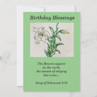 Lily Flower Birthday Blessings Quote Solomons 2:12
