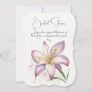 Lily flower bridal shower. Floral invitation. Invitation