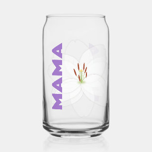 Lily Flower – Personalised Mama Drinkware Gift Can Glass