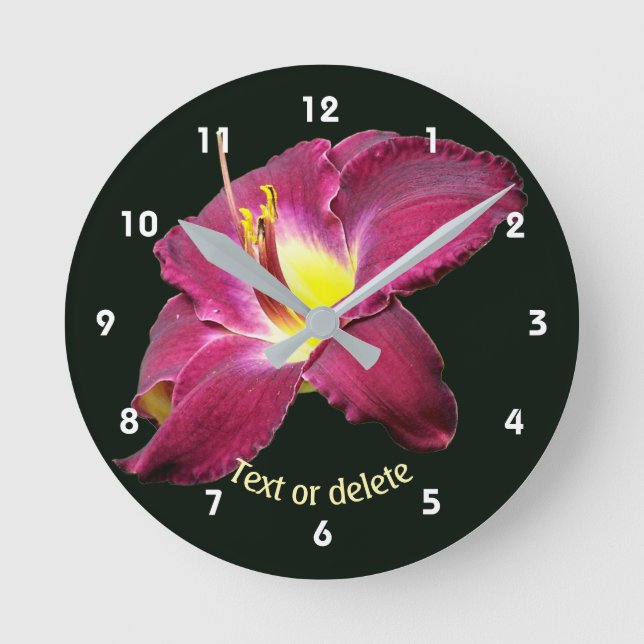 Lily Flower Personalised Round Clock (Front)