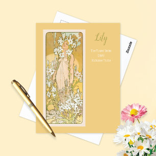 Lily Flower Series Alphonse Mucha Postcard