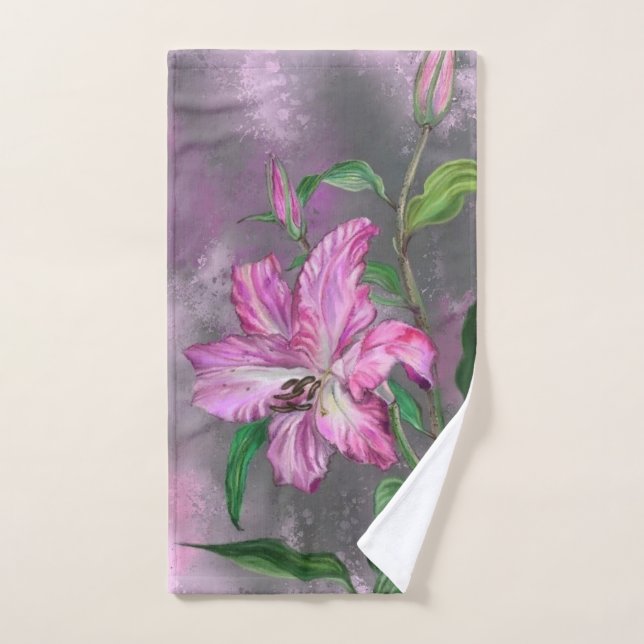 Lily Flowers Bath Towels (Hand Towel)