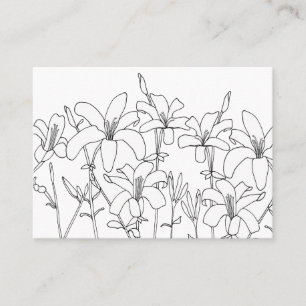Lily flowers colouring business cards