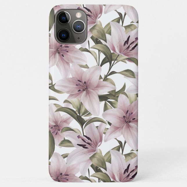 Lily flowers. Floral pattern Case-Mate iPhone Case (Back)