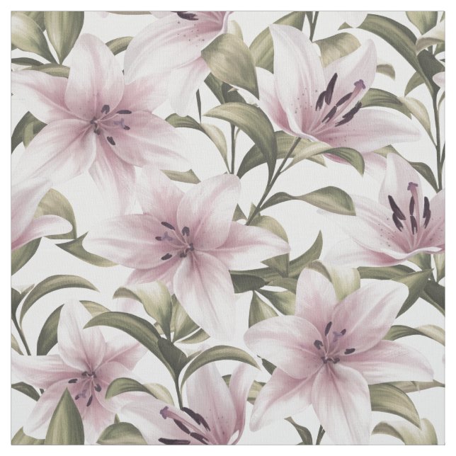 Lily flowers. Floral pattern Fabric (Swatch)