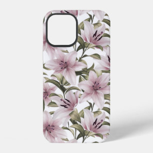 Lily flowers. Floral pattern iPhone 12 Case