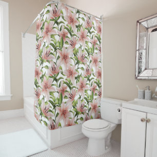 Lily flowers. Floral pattern Shower Curtain