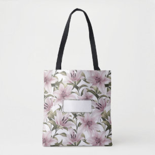 Lily flowers. Floral pattern Tote Bag