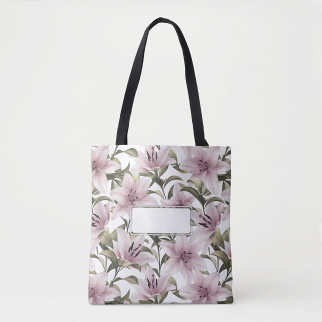 Lily flowers. Floral pattern  Tote Bag (Front)