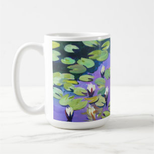 lily flowers on the pond in the style of Monet Coffee Mug