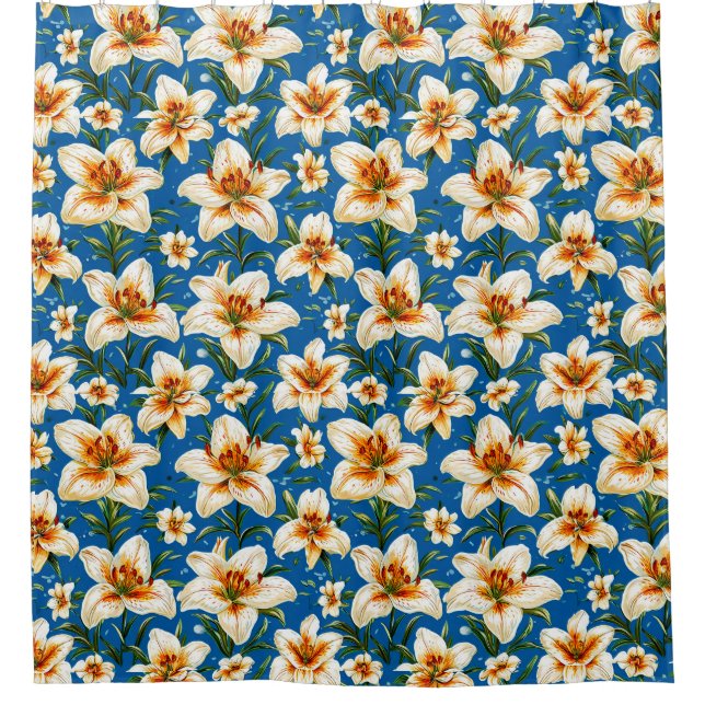 Lily flowers shower curtain (Front)