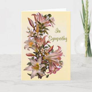 Lily Flowers Sympathy Card