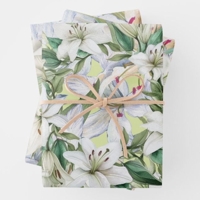 Lily  Flowers Wrapping Paper (In situ)