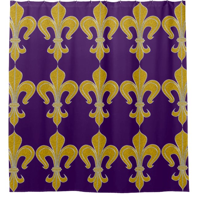 Lily gold silver + your Backgr. & ideas Shower Curtain (Front)