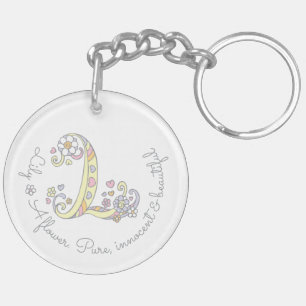 Lily initial L girls name personalised keychain