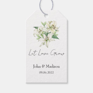 Lily Let love grow wedding seed Gift Tags