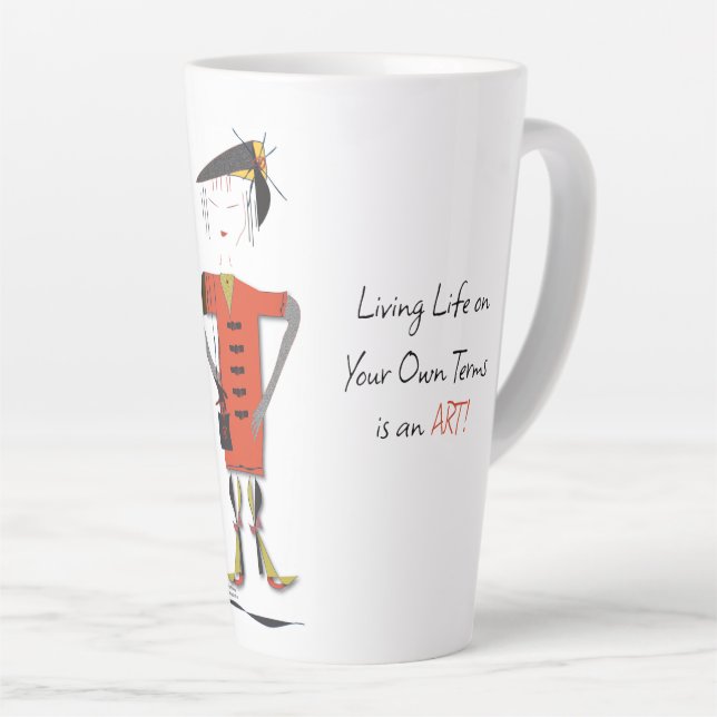 'Lily' - Live Life on Your Own Terms Latte Mug (Right Angle)