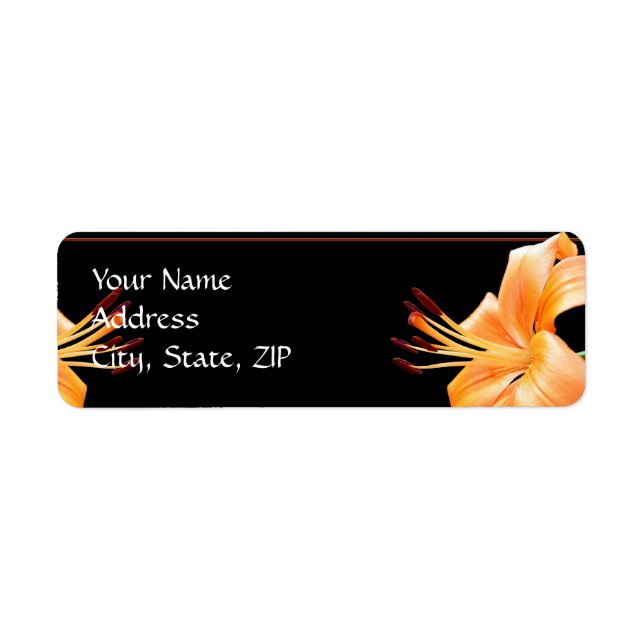 Lily Love: Orange Lily on Black (Front)