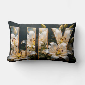 Lily Luxury Botanical Floral Decor Lumbar Cushion