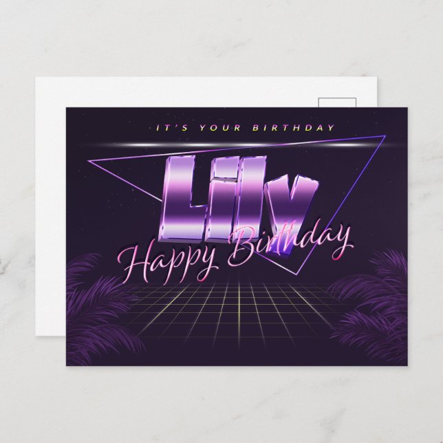 Lily Name first name lilac postcard birthday (Front/Back)