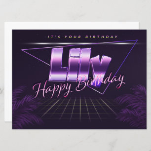 Lily name First name pura retro card Birthday