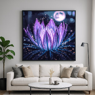 Lily Night Glow - Vibrant Painterly Style Poster
