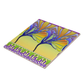 LILY NOUVEAU: BRIGHT SPRING GLASS TILE