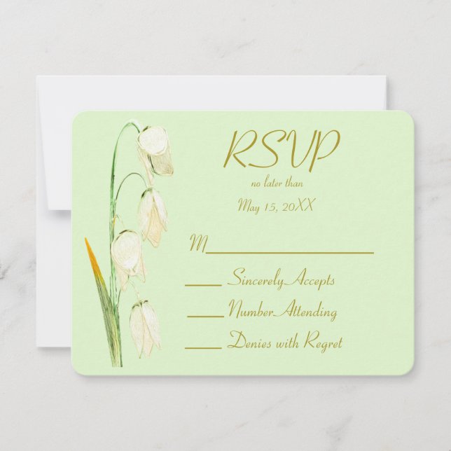 Lily of Norway Sage Wedding RSVP Card (Front)