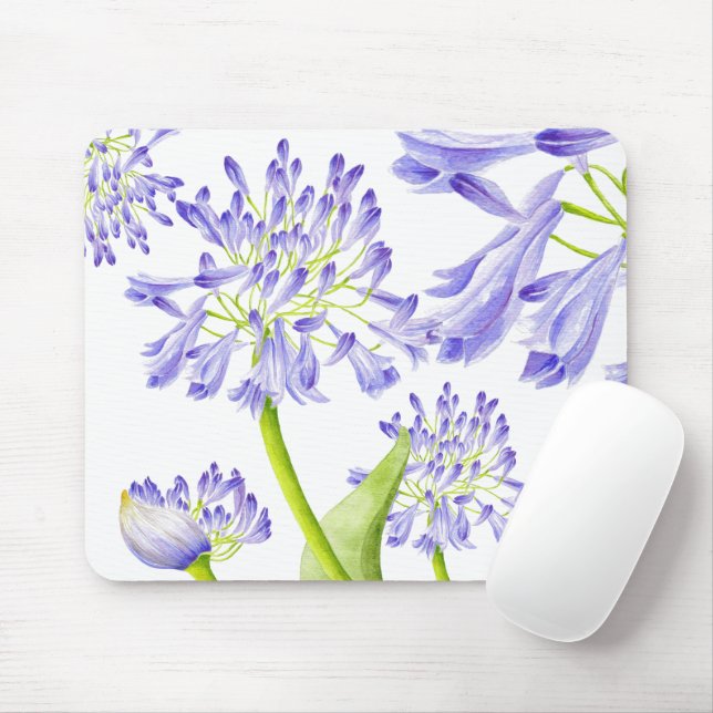 Lily of the Nile on a Mouse Pad (With Mouse)