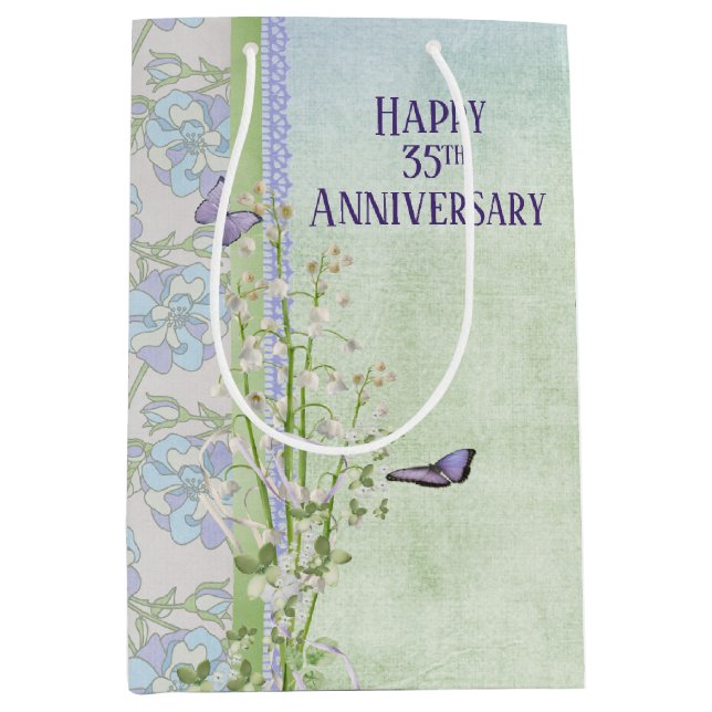 Lily of the Valley 35th Anniversary  Medium Gift Bag (Front)