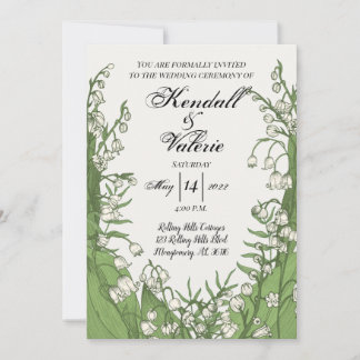 Lily of the Valley 5x7 Floral Wedding Invitation