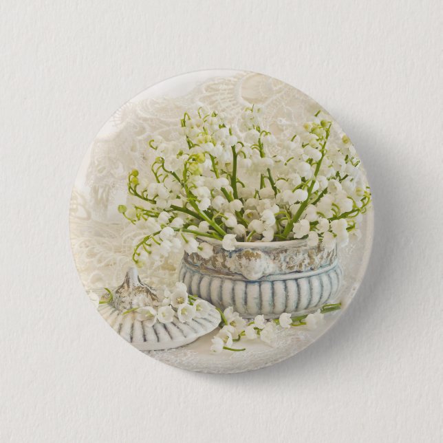 Lily Of The Valley 6 Cm Round Badge (Front)