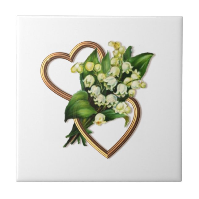 Lily of the Valley and Hearts Tile (Front)