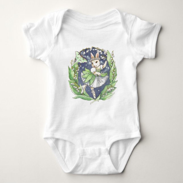 Lily of the valley baby bodysuit (Front)