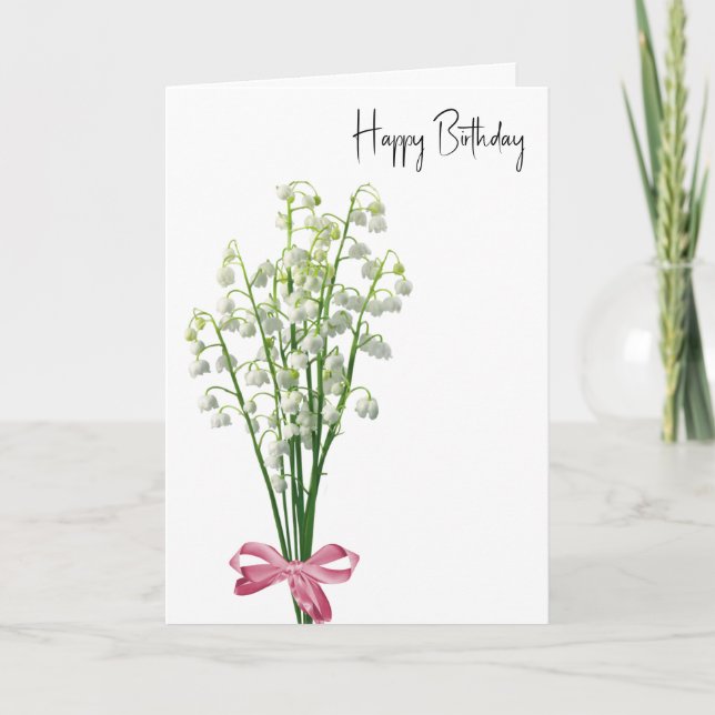Lily of the Valley Birthday Card (Front)