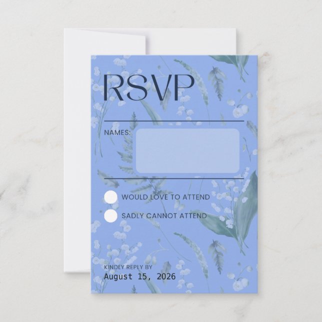 Lily of the Valley - Blue Collation RSVP Card (Front)