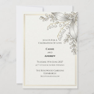 Lily of the Valley Botanical Wedding Invitation