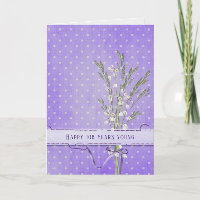 Lily of the Valley Bouquet 108th birthday Card (Front)