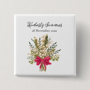Lily Of The Valley Bouquet  15 Cm Square Badge