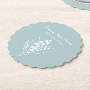 Lily Of The Valley Bouquet Bridal Shower  Paper Coaster