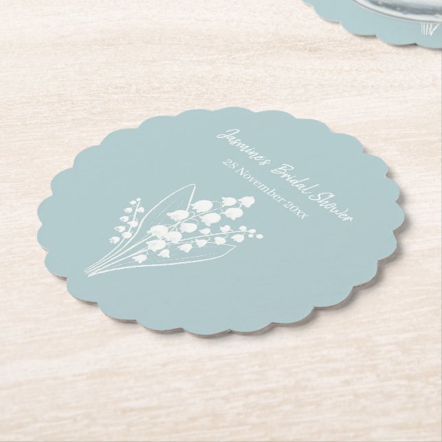 Lily Of The Valley Bouquet Bridal Shower  Paper Coaster (Angled)