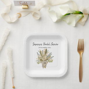 Lily Of The Valley Bouquet Bridal Shower Paper Plate