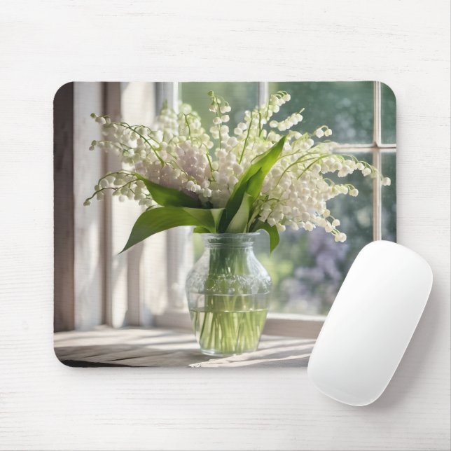Lily of The Valley Bouquet By Window Mouse Pad (With Mouse)