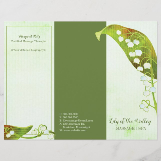 Lily of the Valley Business Tri-Fold Brochure (Front)