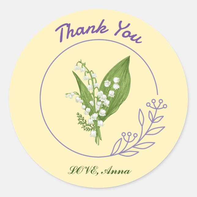 lily of the valley classic round sticker (Front)